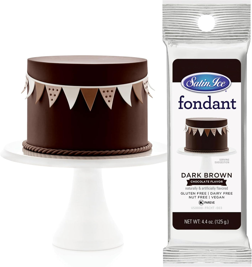 Satin Ice Fondant for Cake Decorating, Dark Chocolate (4.4 Ounce)