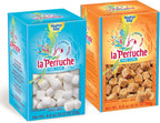 La Perruche Pure Cane Sugar Cubes (250g/8.8oz) | Combo Pack, 1 box white, 1 box brown sugar cubes | Ideal Sugar Cubes for Coffees and Teas | Pack of 2