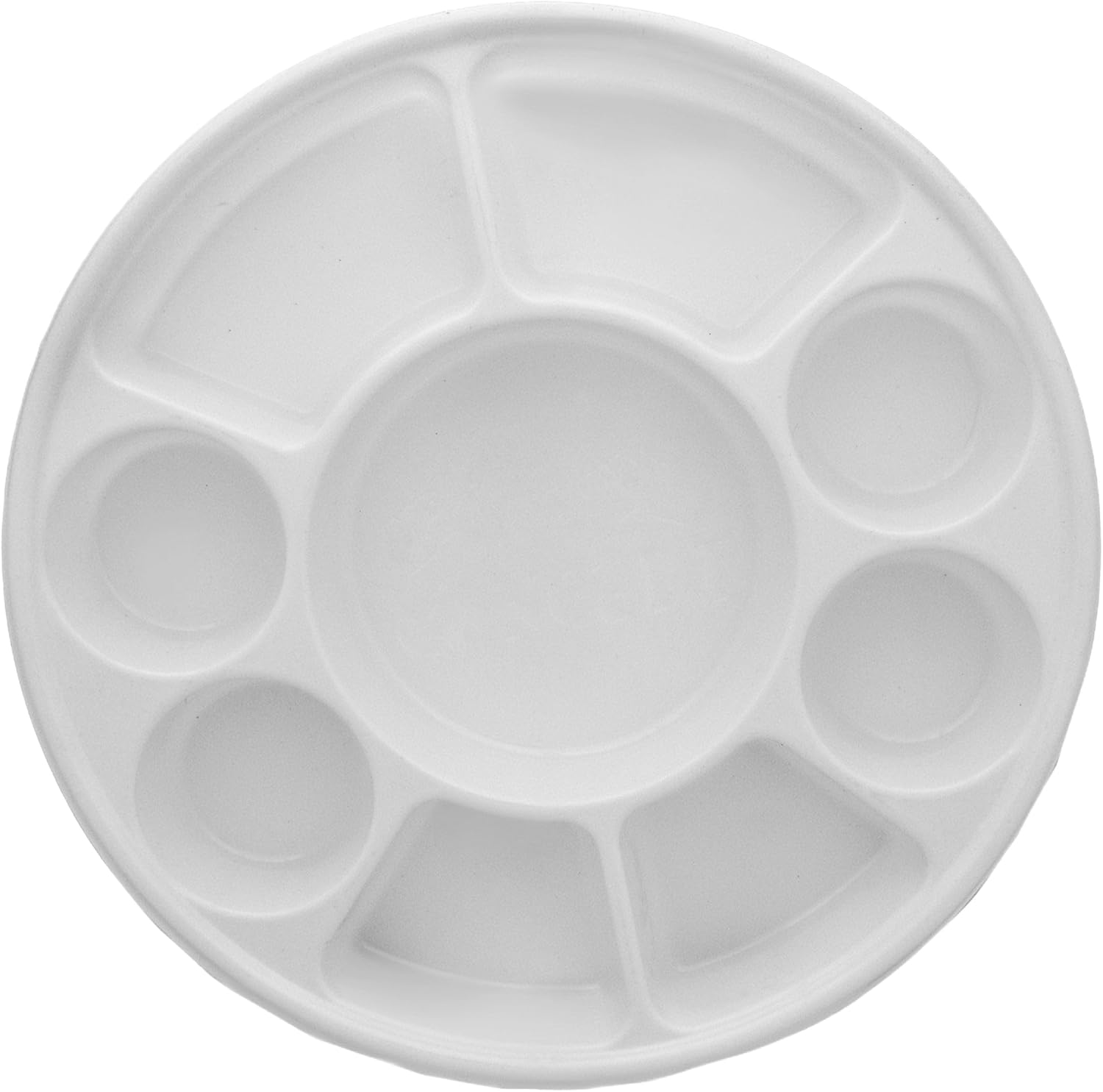 9 Compartment White Disposable Party Thali Plates (50 Pack)