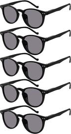 Eyekepper 5-Pack Oval Round Spring Hinges Eyeglasses Includes Sunglasses