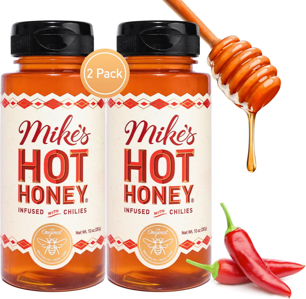 Mike's Hot Honey, America's #1 Brand of Hot Honey, Spicy Honey Infused with Chili Peppers, Certified Kosher, Sweet Heat, Perfect for Hot Sauce Lovers (10oz Bottle, 2 Pack)