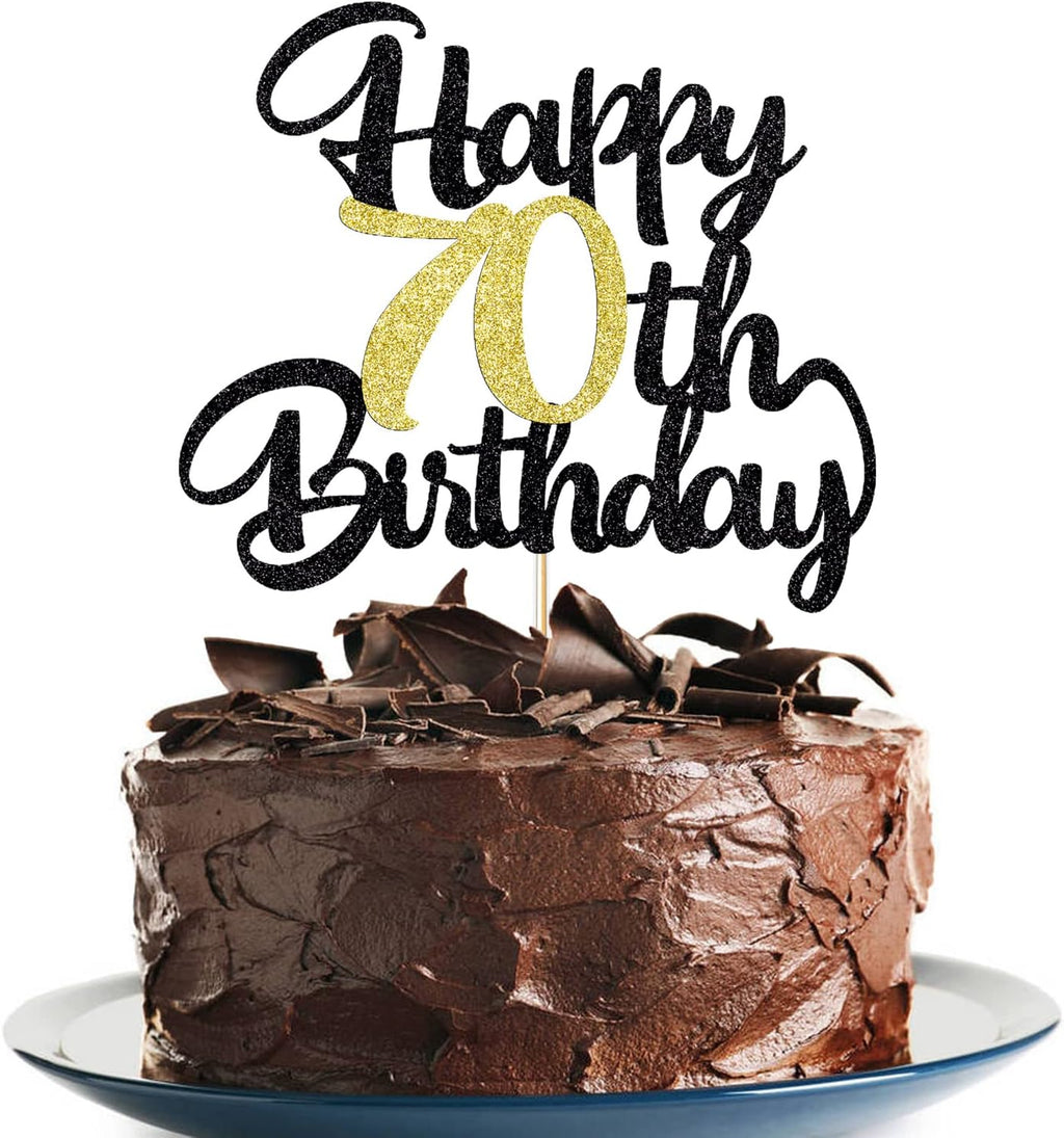 70th Happy birthday cake topper happy birthday cake decoration 70th birthday party decoration gift plugin (70)