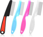 4 Pcs Stainless Steel Dandruffs Comb, Fine Tooth Psoriasis Comb Metal Lice Combs Dandruff Remover Scalp Combs for Dandruff, Lice, Thick, Dry, Curly Hair