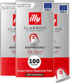 illy Espresso Compatible Capsules, Coffee Pods for Nespresso Original Line Machine, Classico Medium Roast, 100% Arabica, Premium Italian Coffee, Single Serve, 10 Count, 10 Pack