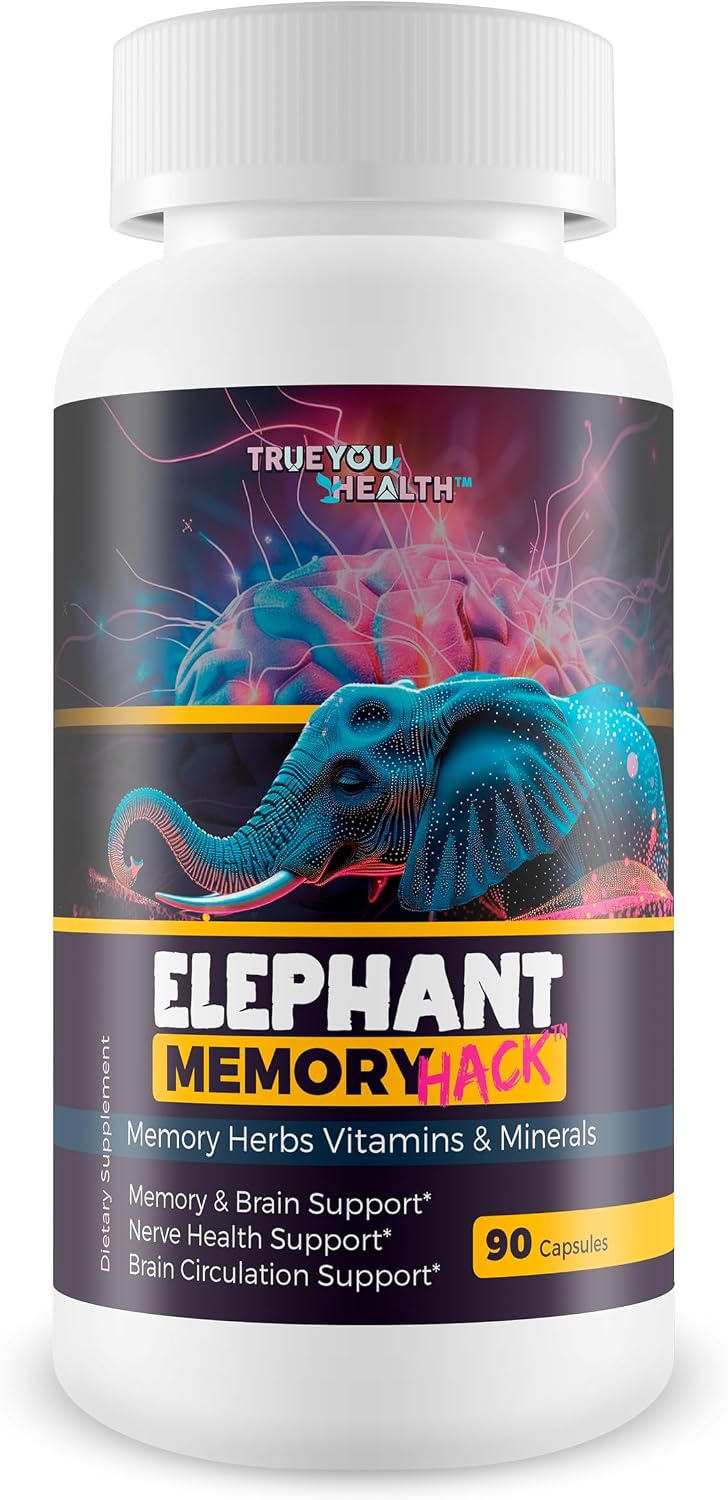 Elephant Memory Hack - Our Best Brain Supplement for Mental Alertness, Memory, Focus, & Concentration - Daily Brain Booster Supplement - Focus Iq Memo Boost Mental Clarity and Focus Supplements