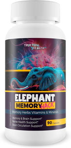 Elephant Memory Hack - Our Best Brain Supplement for Mental Alertness, Memory, Focus, & Concentration - Daily Brain Booster Supplement - Focus Iq Memo Boost Mental Clarity and Focus Supplements