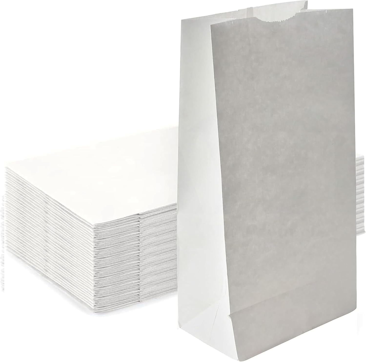 Concession Essentials 4lb White Paper Bags - Pack of 150ct. White Paper Lunch Bags. Great for Holiday Cookie Bags and Arts and Crafts., (CEwhite4lbPaperBag-150CT)