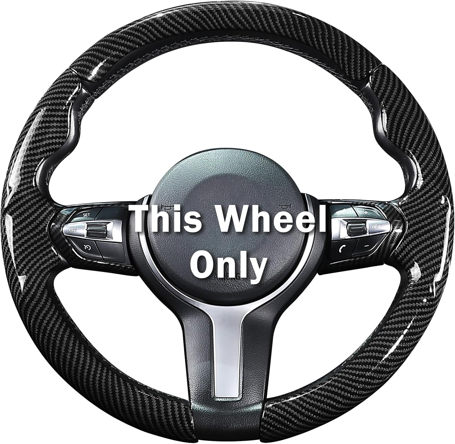 Steering Wheel Cover for BMW X3(2014-2017) X5(2014-2018) 3 Series(2012-2019) 5 Series(2014-2016) 328i 320i 330i 325i 528i 535i 530i 540i M3 2 4 6 Series X4 X6 M2 M4 M5 M6 Accessories (Glossy Black)