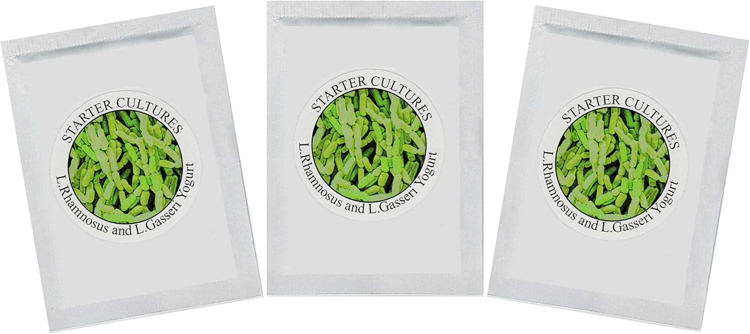 Yogurt Starter Cultures - Pack of 3 Freeze-Dried Sachets for Lactobacillus Rhamnosus and L.Gasseri Yogurt (3 sachets Pack)
