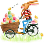 20 Napkins Easter Bunny with Egg Trolley as Table Decoration Paper Napkins with Motif Also for Decoupage and Decoupage 33 x 33 cm