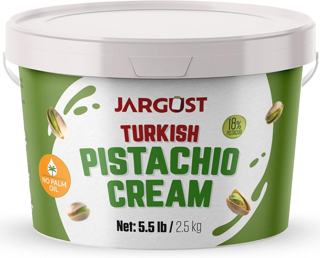 Bulk Pistachio Cream Spread 5.5 LB (2.5 kg) – Premium Turkish Pistachio Butter, Perfect for Dubai Chocolate Bar Kit, Gourmet Paste for Desserts, Breakfast, & Indulgent Treats
