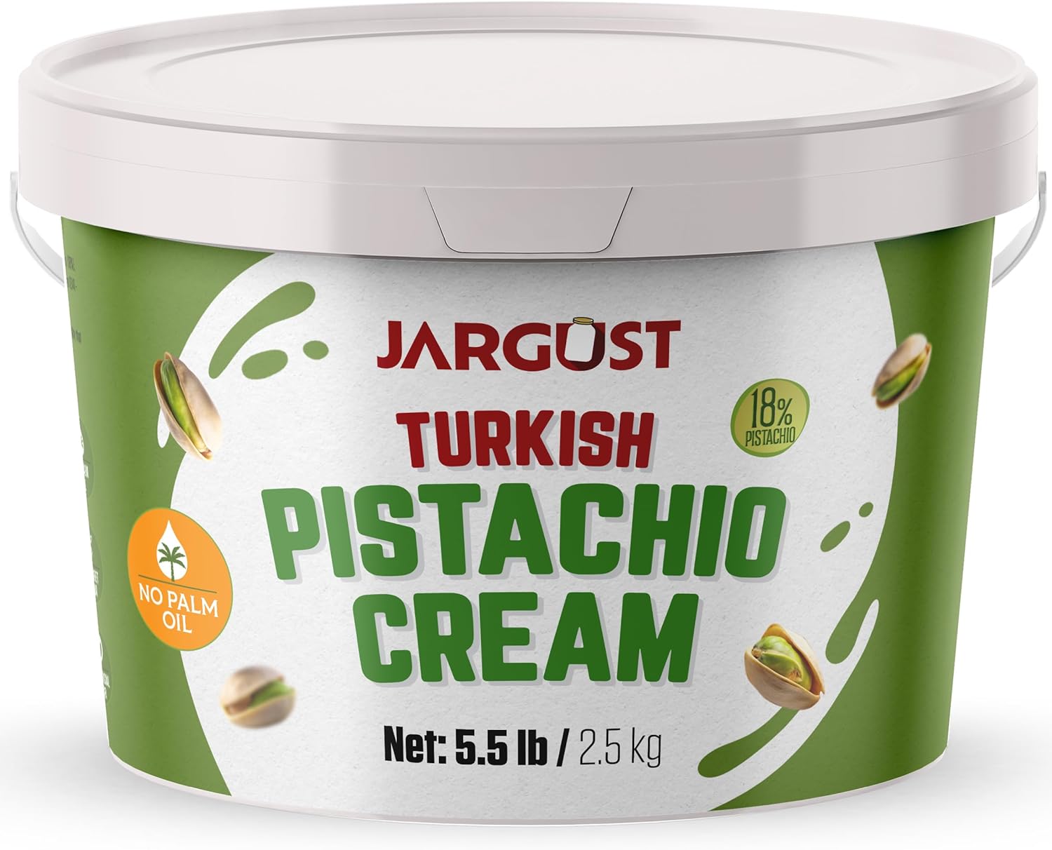 Bulk Pistachio Cream Spread 5.5 LB (2.5 kg) – Premium Turkish Pistachio Butter, Perfect for Dubai Chocolate Bar Kit, Gourmet Paste for Desserts, Breakfast, & Indulgent Treats