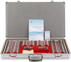 NICHOY 266 Pcs Optical Trial Lens Set,Optometry Kit Metal Rim,Aluminum Case Ophthalmic Lenses,Password Metal Packing Box,Large Aperture Optometry Box(Color:Sliver,Size:a Set)
