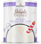 Simple Kitchen Instant Nonfat Dry Milk Powder - 50 Servings #10 Can, Non Fat Powdered Milk Bulk, Dried & Vitamin D Fortified, Daily Use & Emergency Food Long Term Storage, up to 25 Year Shelf Life