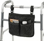 Walker Bag for Folding Walker Walker Basket with Reflective Safety Strips Foldable Wheelchair Storage Bag with 2 Adjustable Straps for Night Visibility Seniors Elderly, Large Capacity Organizer