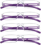 LifeArt 2/4 Pairs Reading Glasses, Blue Light Blocking Glasses, Computer Glasses for Men and Women, Rectangle Eyewear Frame