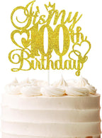 It's My 100th Birthday Cake Topper - Gold Glitter Happy 100th Birthday Cake Decor - 100 and Fabulous,Cheers to 100 Years Old Birthday Party Supplies