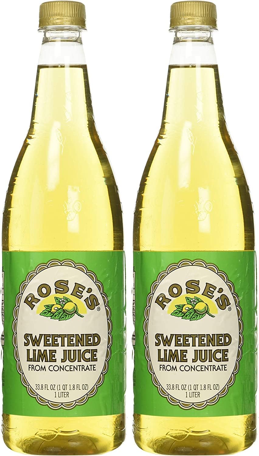 Rose's Lime Juice - Sweetened, 1 Liter (33.8 Fluid Ounces) Plastic Bottle (Pack of 2)