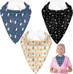 Adult Drool Bibs for Special Needs, 3 Pack Large Bandana Bibs with Adjustable Snaps, Soft and Absorbent Adult Bibs for Eating Clothing Protector for Elderly Women Men Teens Kids