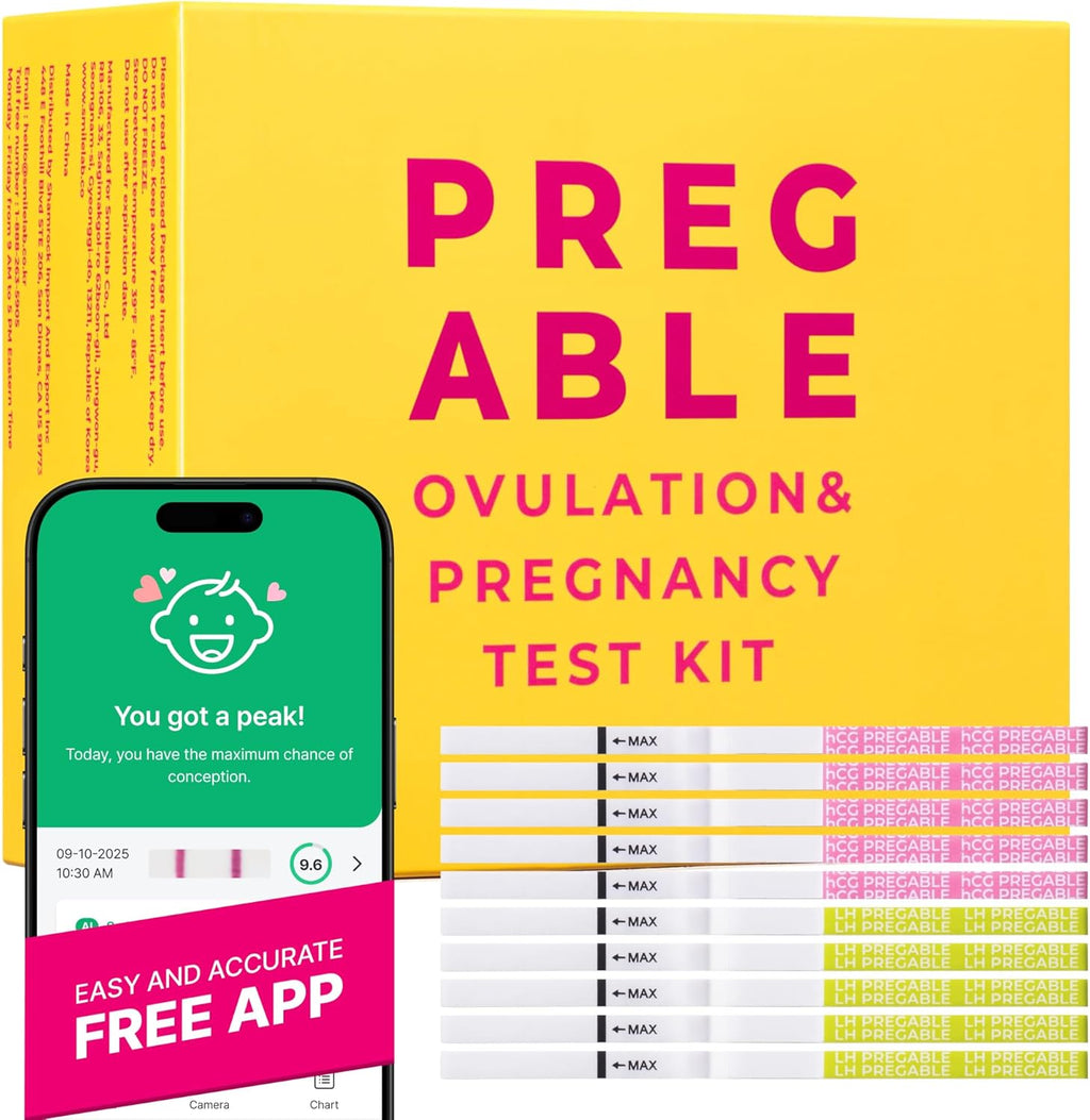 Combo Kit: 50 Ovulation Tests & 20 Pregnancy Tests, Free Tracker app, SmileReader, OPKs, HPTs (50LH + 20HCG (Pack of 1))