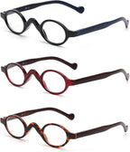 JM Set of 4 Retro Round Reading Glasses Spring Hinge Readers Men Women Glasses for Reading 4 Pack Mix