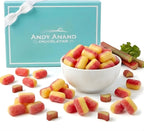 ANDY ANAND CHOCOLATIER Sugar Free Rhubarb & Custard Hard Candy Boiled in Copper Kettle for that unique taste, Flown from Europe 25 Pieces - Sugar & Aspartame Free - Naturally Flavored & Sweetened - Non-GMO, Gluten Free, Keto & Diabetic Friendly