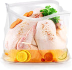 Turkey Brine Bags 4 Pack, 22"×26" Extra Large brine bag for Turkey Holds up 40lbs, Thickened Brining Bag with 4 removable zipper assist clips and Cotton Strings
