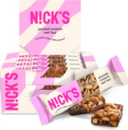 NICK'S Peanut Chocolate Snack Bar, Keto Nut Snack for Sports, Hiking & Outdoor Activities, 1G sugar, 3G net carbs, healthy snack bar (pack of 12)