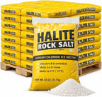 Bulk Ice Melt- Sodium Chloride Rock Salt Pallet of Ice Melt- 50 lb Bag- Melts to 5°F - Halite Commercial Grade Ice & Snow Melt in Bulk [Pallet of 49 Bags] 50 lbs Each! Easy to apply~