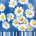 Boston International IHR 3-Ply Paper Napkins, 20-Count Lunch Size, Agnetha Blue