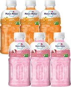 Mogu Mogu Lychee & Orange Juice Drink with Nata de Coco Jelly 320ml (Pack of 6)| Refreshing Tropical Thai-Made Sip & Chew Beverage
