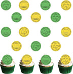 54Pcs Edible St Patrick's Day Cupcake Toppers, Irish Themed Home Cake Picks for St Patrick's Day Theme Baby Shower Birthday Party Supplies