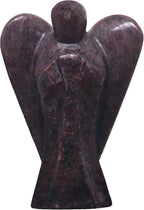 2 Inch Garnet Guardian Angel Figurine Hand-Carved Natural Stone, Linked to Passion, Vitality and Love