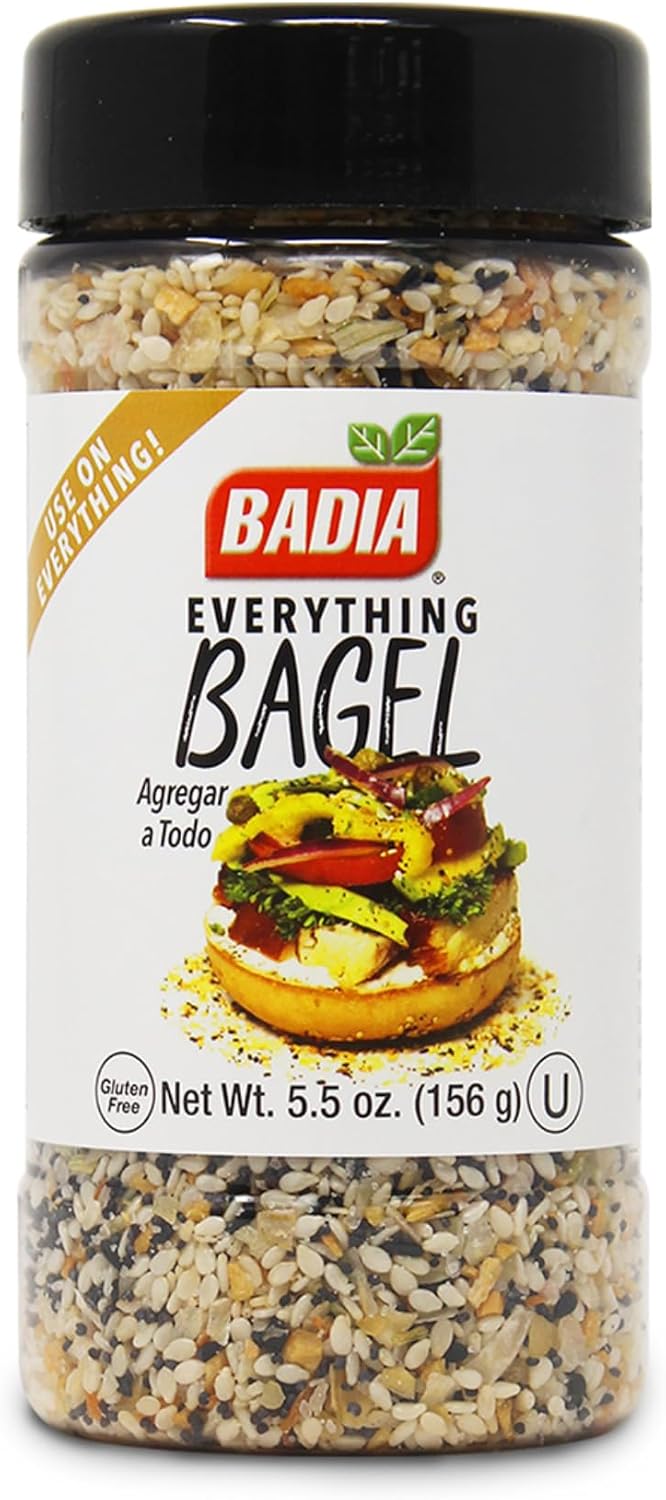 Badia Everything Bagel Seasoning Blend, 5.5 oz - Sesame Seed, Poppy Seed, Garlic, Onion and Salt