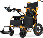 YF001 Zygenair Electric Wheelchair 330Lbs Capacity Durable Electric Wheelchairs for Adults, Lightweight Motorized Wheelchair with 12Ah Lithium Battery, Foldable Power Wheelchair (Orange, Standard)