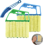 2Pcs Window Venetian 7 Finger Dusting Cleaner Tool and 1Pc Window Blind Duster Brush Hand-Held Window Shutters Venetian Shades Brush Air Conditioner Duster Dirt Cleaner