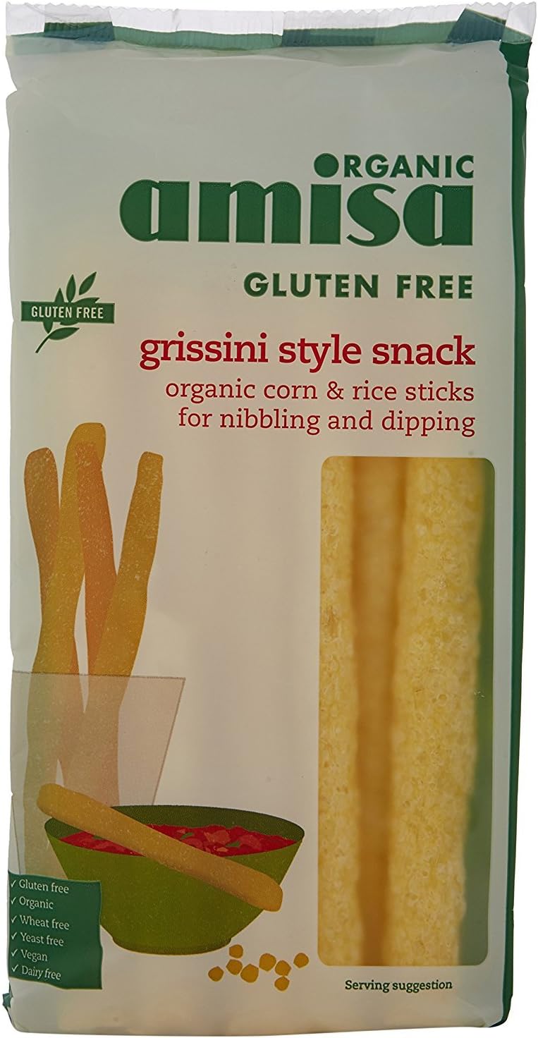 Amisa Organic Gluten Free Grissini Rice and Corn 100 g (Pack of 6)