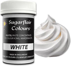 Sugarflair WHITE Pastel Paste Edible Concentrated Cake Icing Decor Food Colour