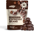 Snackathon Dark Chocolate Covered Espresso Beans, 7 OZ Resealable Bag, Rich & Bold Gourmet Candy Snack for Coffee Lovers