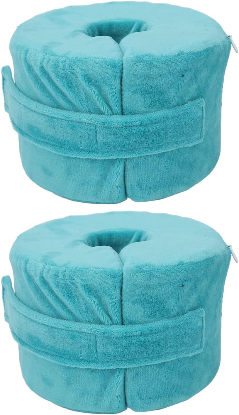 2pcs Foot Elevating Pillow, Leg Rest Post Surgery Pillow, Soft and Adjustable Sleeping Wedge for Men and Women, Ankle Protector Support Elevated Foot Heel Pillow for Sore Foot Pressure (Lake Blue)