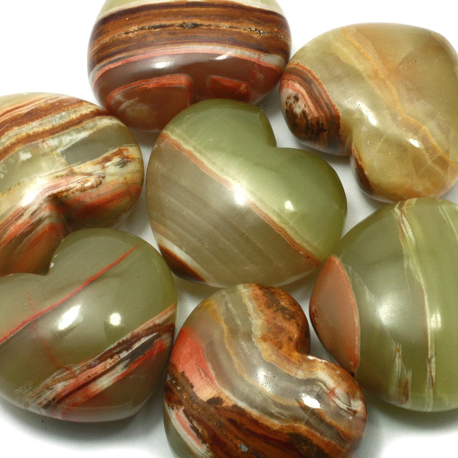 Green Onyx Crystal Heart ~45mm
