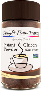 Straight from France Genuinely French, Non-GMO Certified Caffeine Free Instant Chicory Powder, Coffee Substitute Rich in Prebiotic Fibers Made from Chicory Roots 7 Oz