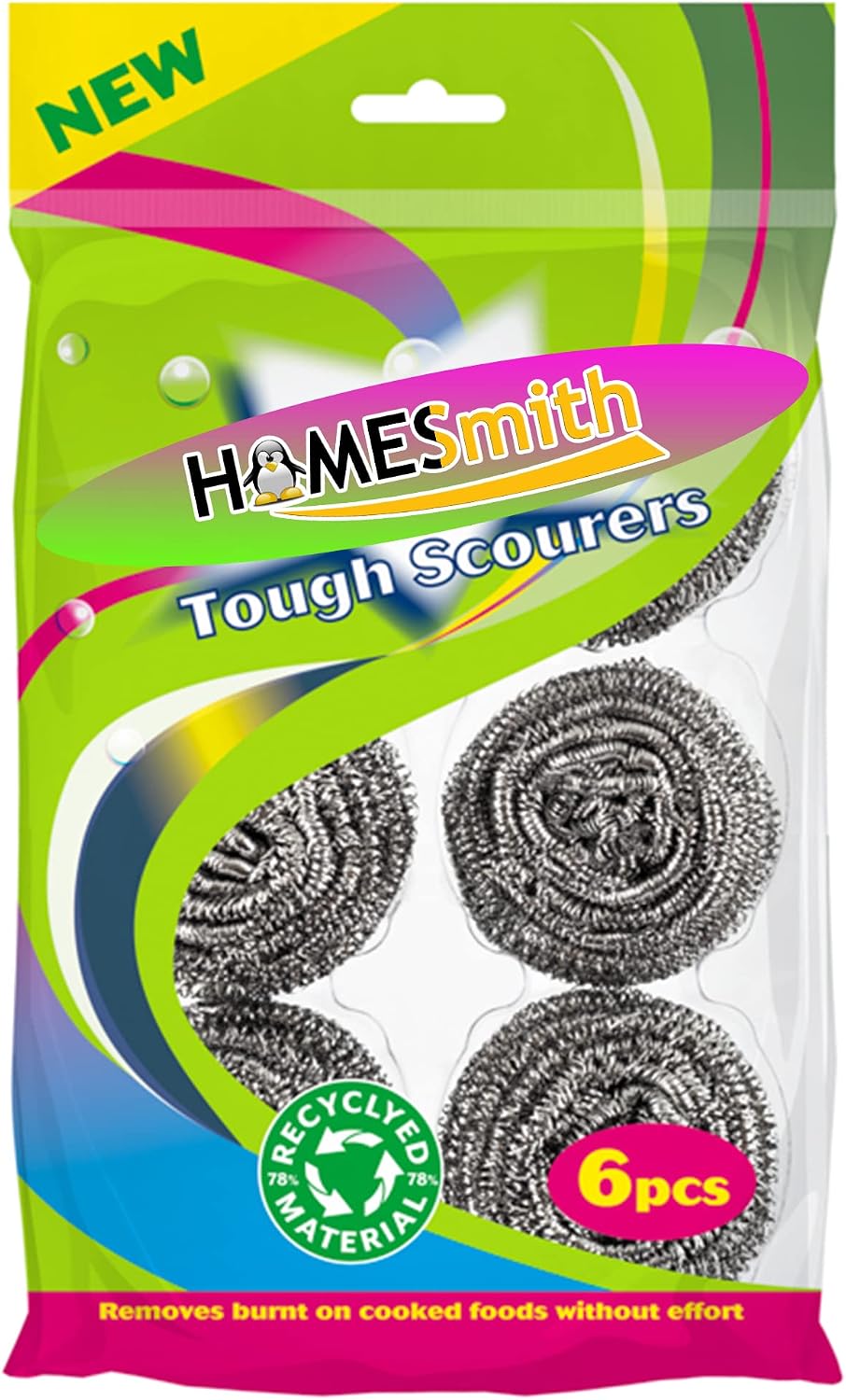 Stainless Steel Scourers – Pack of 6, (HS-130)