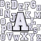 Waydress 26 Pcs Preppy Chenille Letter Iron on Letters Patches 2.8 Inch Self Adhesive, Sew on Chenille A-Z Alphabet Letter Patches for Clothing DIY Supplies (Classic Style)