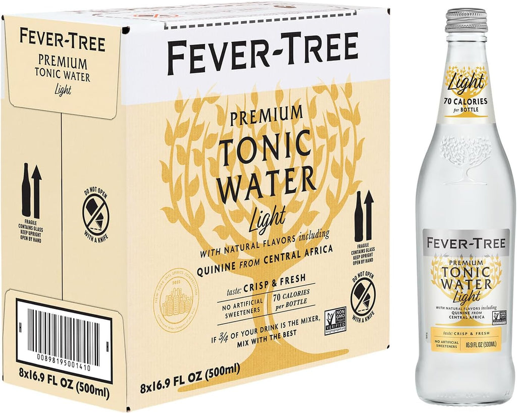 Fever-Tree Refreshingly Tonic Water, Light, 135.2 Fl Oz (Pack of 8)