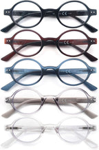 HEEYYOK 2.5 Round Reading Glasses For Women Men 5-Pack,Spring Hinge,Retro Mini Comfort Circle Mens Readers for small face women