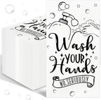 100 Pcs Disposable Hand Towels for Bathroom Paper Towels for Guests 3 Ply Wash Your Hands Bathroom Etiquette Guest Napkins for Powder Room Wedding Birthday Holiday Anniversary, Black White