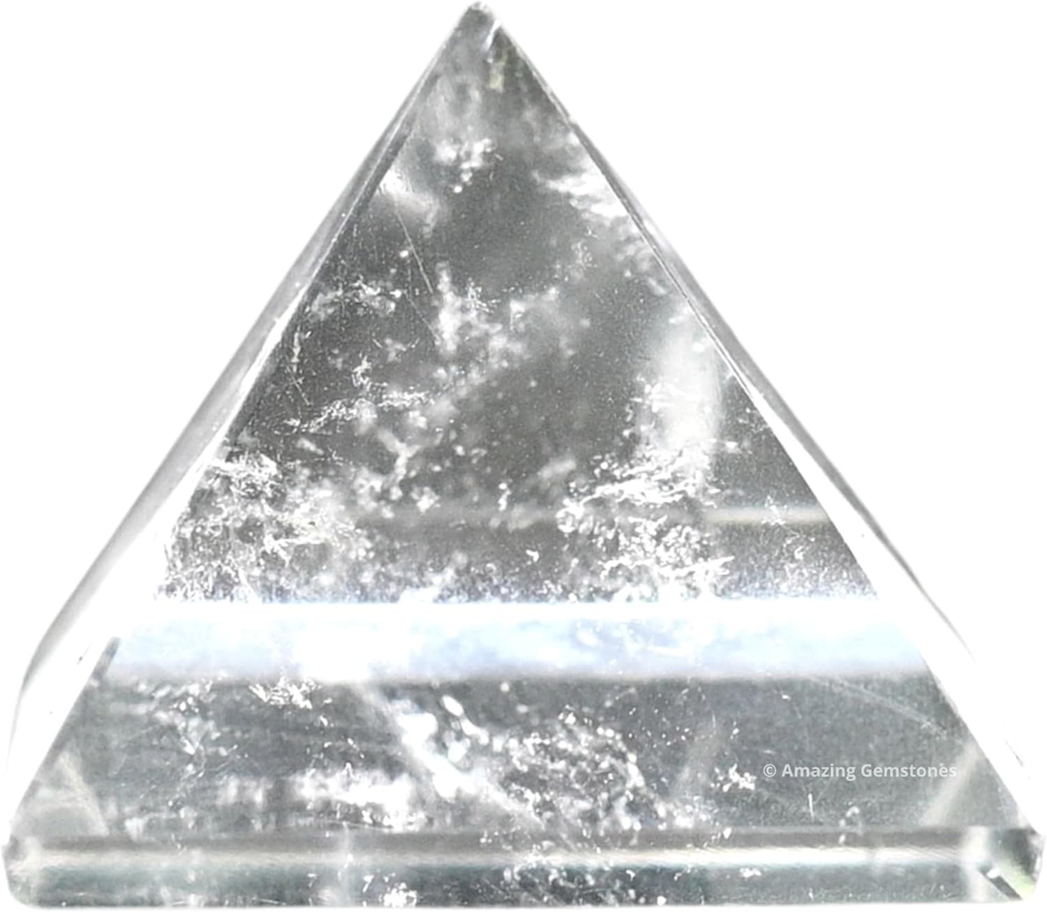 Amazing Gemstone Clear Quartz Pyramid Crystal Healing Stones - 1" Great Pyramid Figurine of Natural Stone Pyramid for Meditation, Reiki, Chakra Balancing and Crystal Pyramids Grid