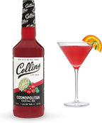 Collins Cosmopolitan Mix, Made With Real Cranberry Juice, Lime Juice, with Natural Flavors, Cosmo Cocktail Mixer, Bartender Mixer, Drinking Gifts, Home Cocktail bar, 32 fl oz