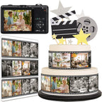 Custom Edible Cake Wrap Topper – 4 Photos (1:1), Film Strip Border, 10.2in L × 3in H